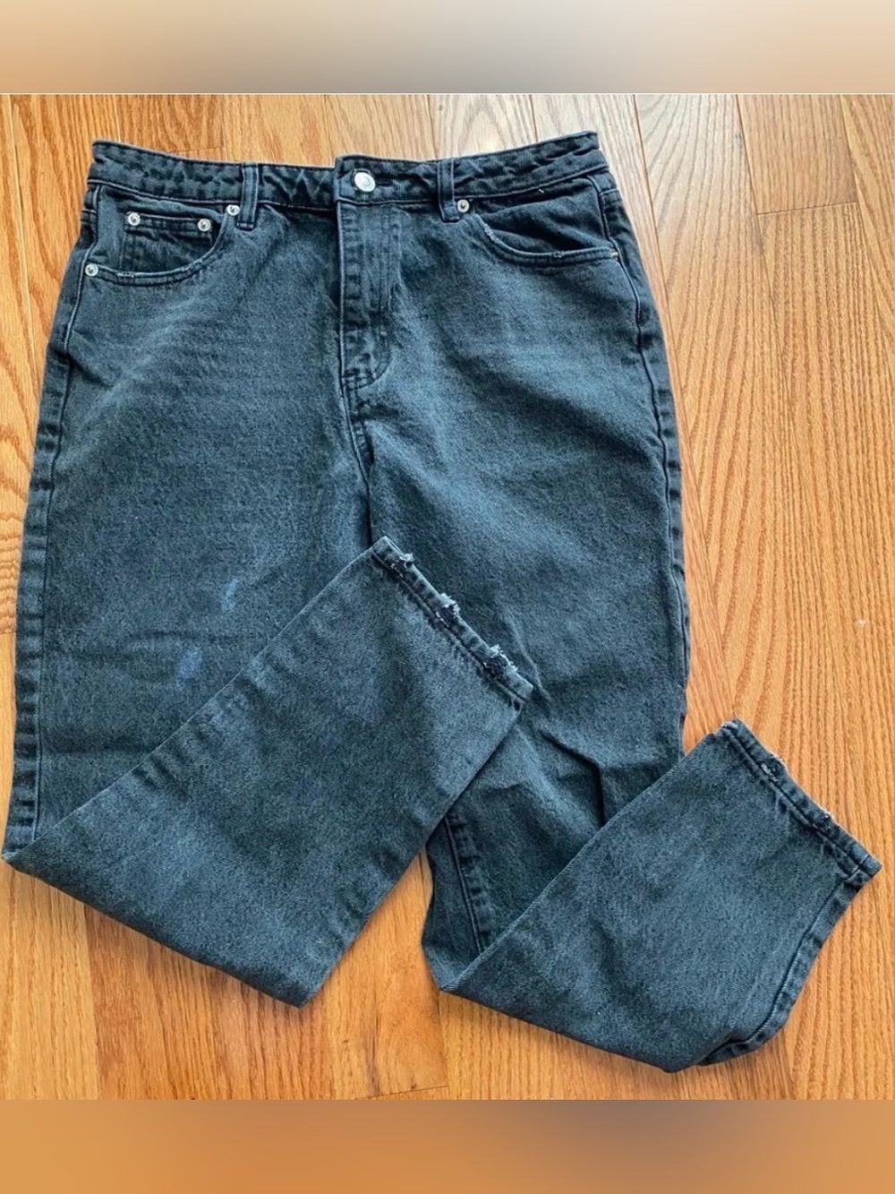 Princess Polly Black Denim Jeans Size 10